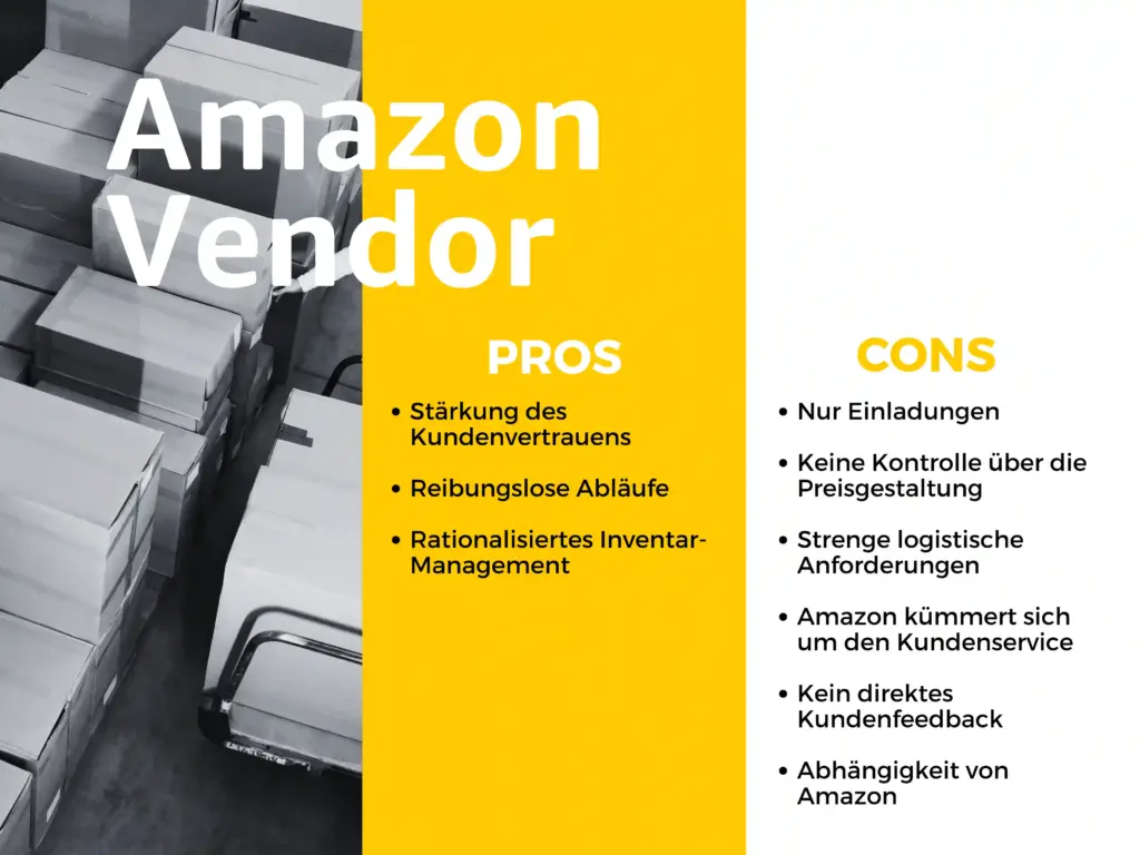 Amazon Vendor Vorteile und Nachteile