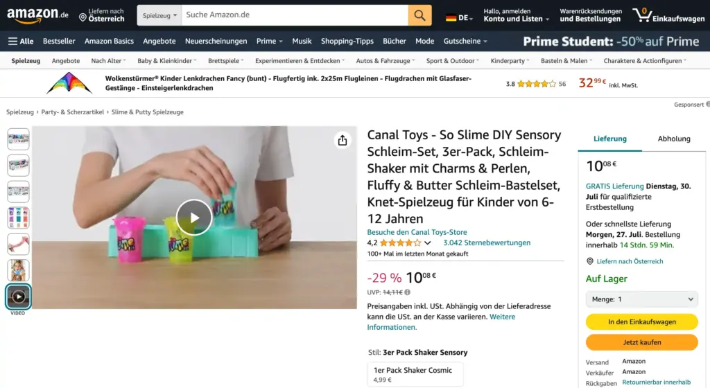 Anleitungsvideos für den Zusammenbau eines Produkts von Amazon