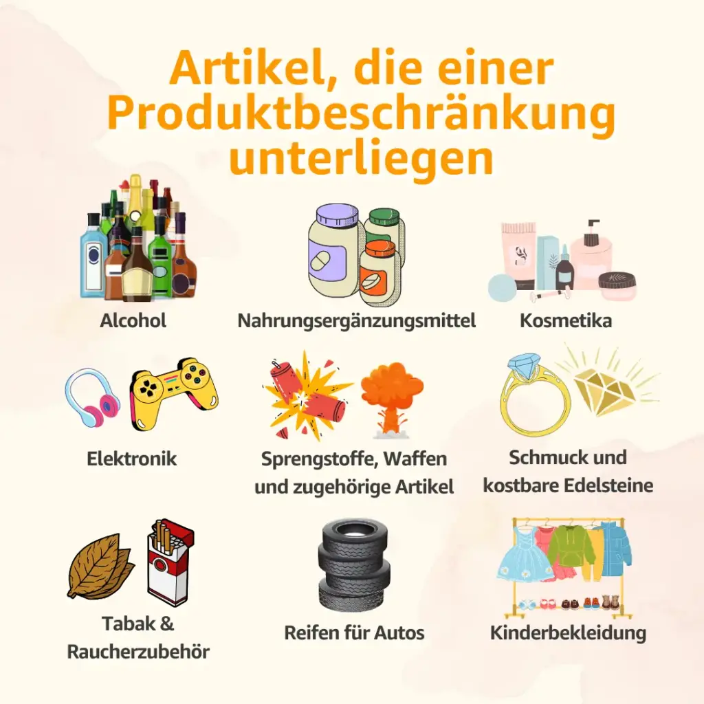 Artikel die einer Produktbeschrankung unterliegen