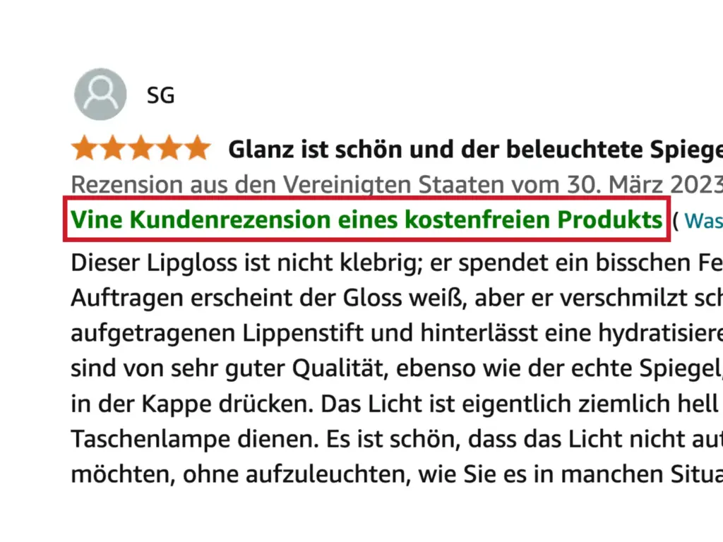 Eine Rezension von einer Amazon Vine Voice