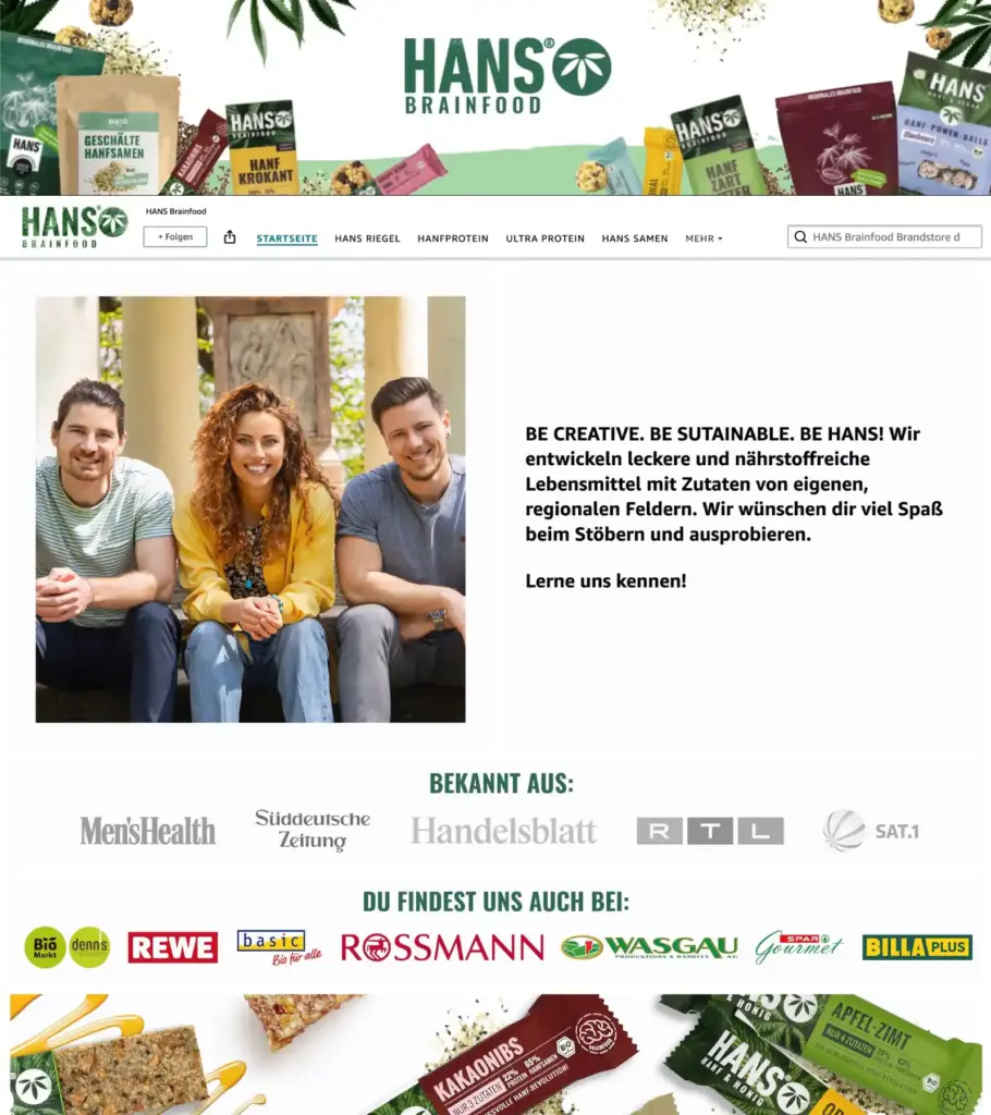 Hans Brainfood Amazon Storefront